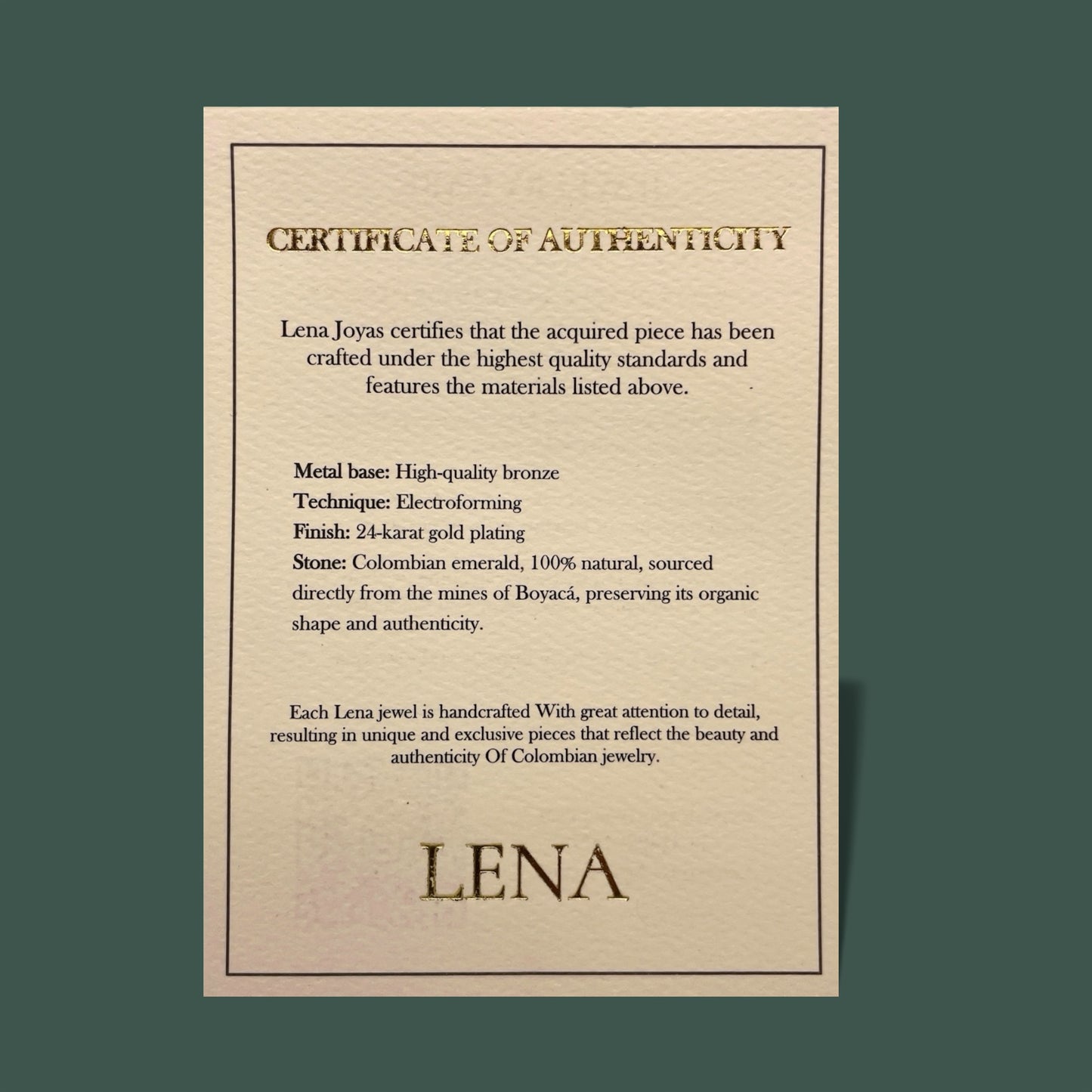 Anello Solitario con Smeraldo Muzo - Fiore Oro 24k CARU