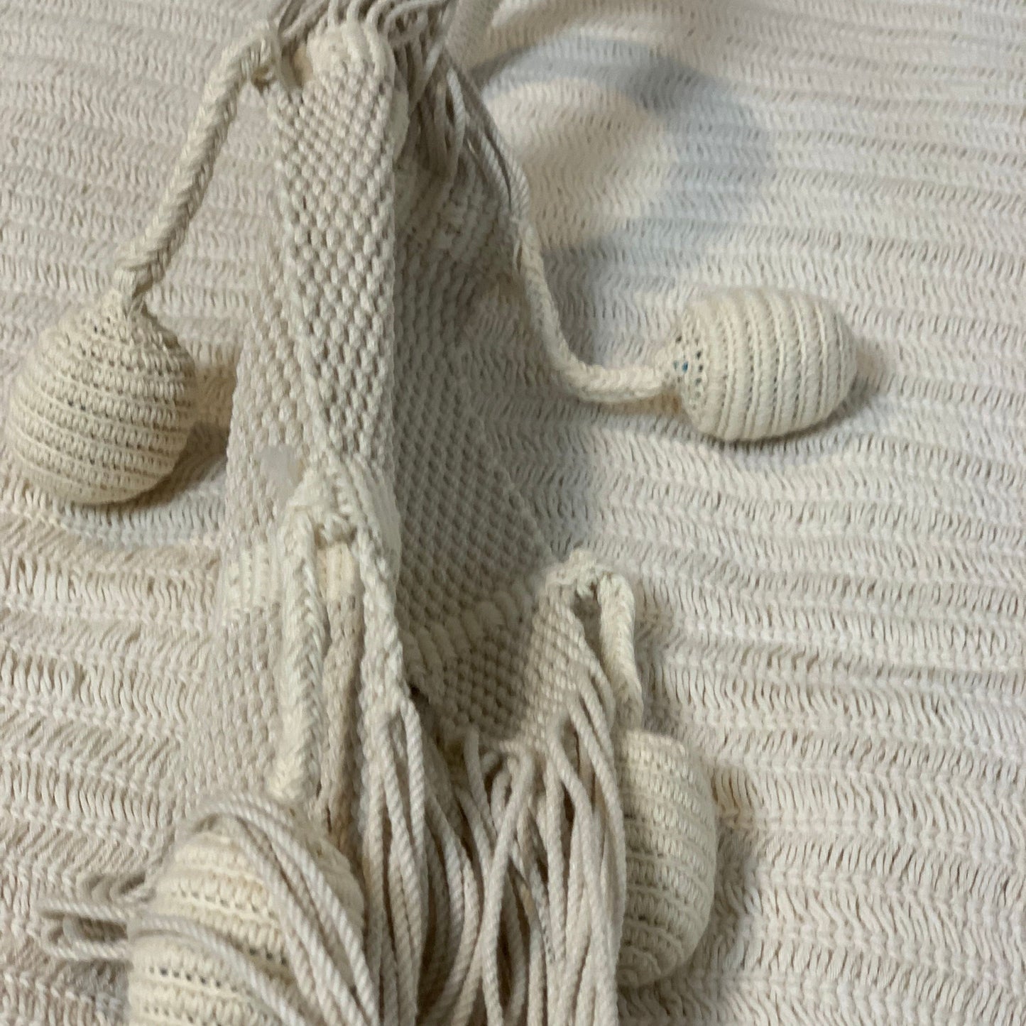 Amaca "Chinchorro" Wayuù Deluxe , Ecrù, D.O.P, fatta a mano.