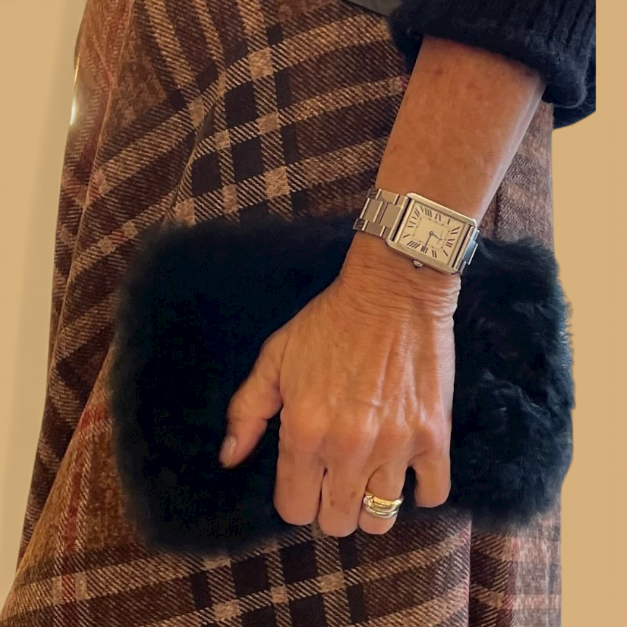 Pochette in pelo di alpaca nero artigianato peruviano