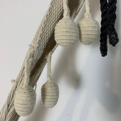 Amaca "Chinchorro" Wayuù Deluxe , Ecrù, D.O.P, fatta a mano.