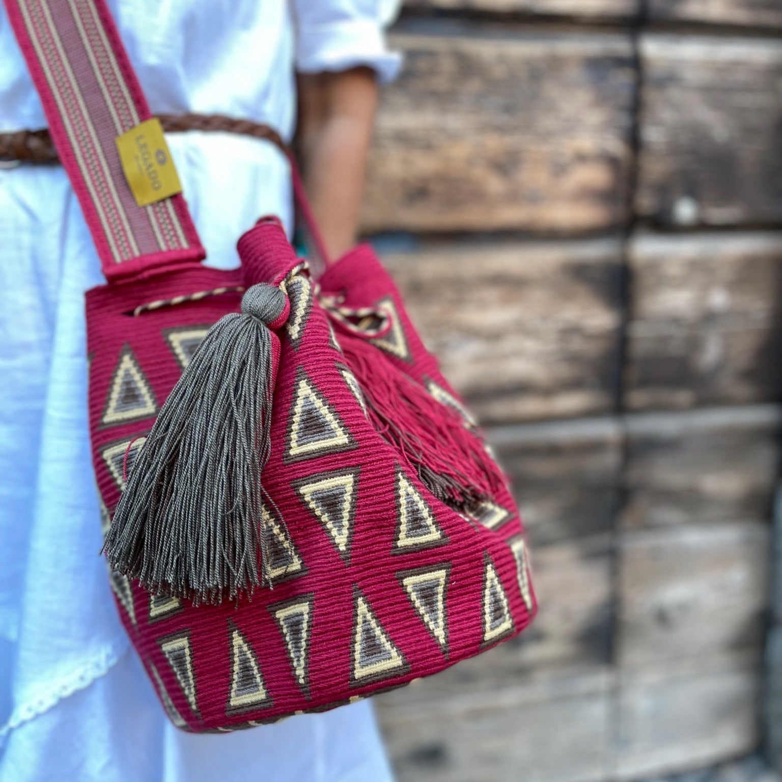 borsa mochila wayuu colombiana a tracolla