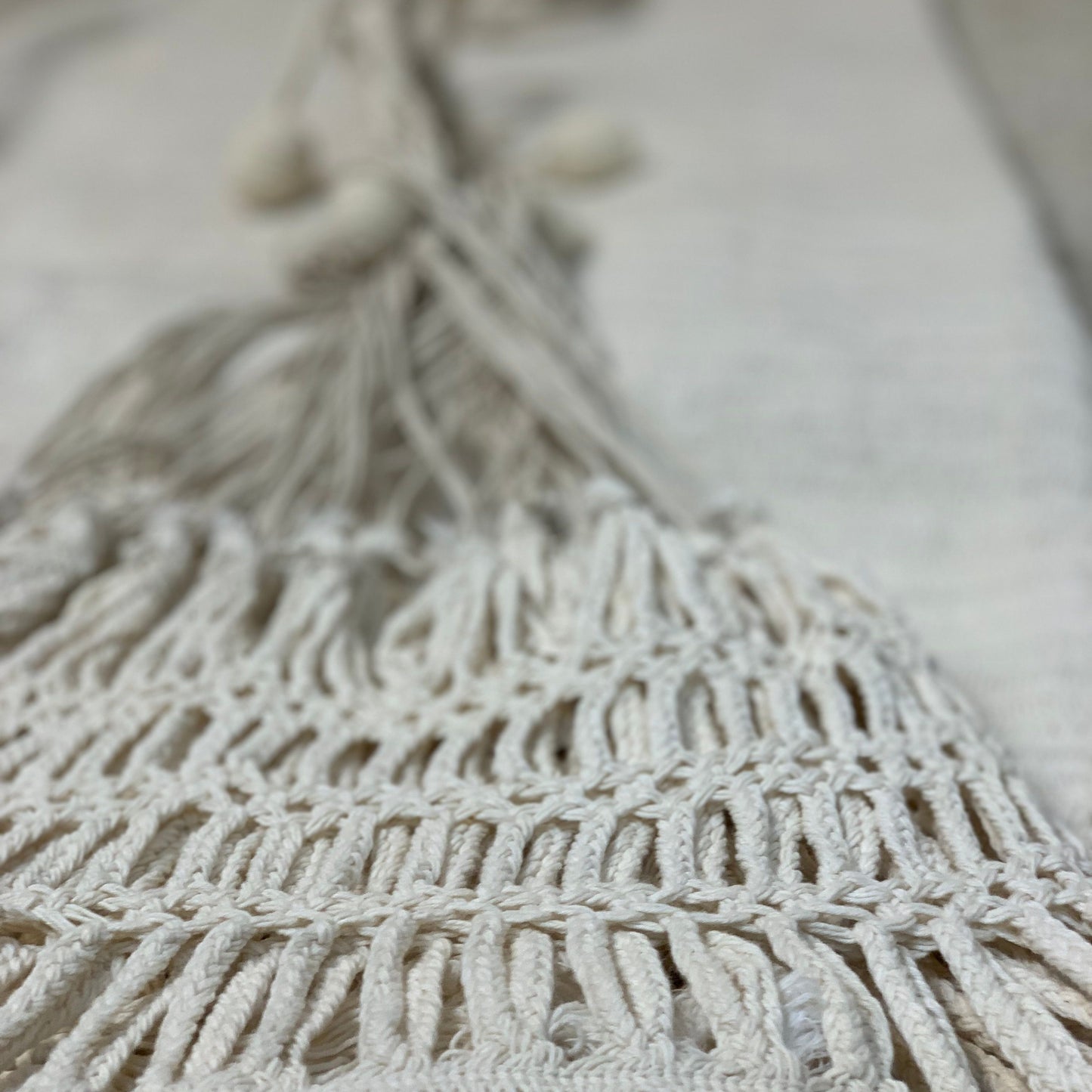 Amaca "Chinchorro" Wayuù Deluxe , Ecrù, D.O.P, fatta a mano.