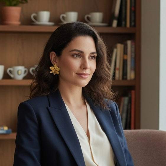 Orecchini con Smeraldi Colombiani Orchidea - Oro 24k CARU Bogotá