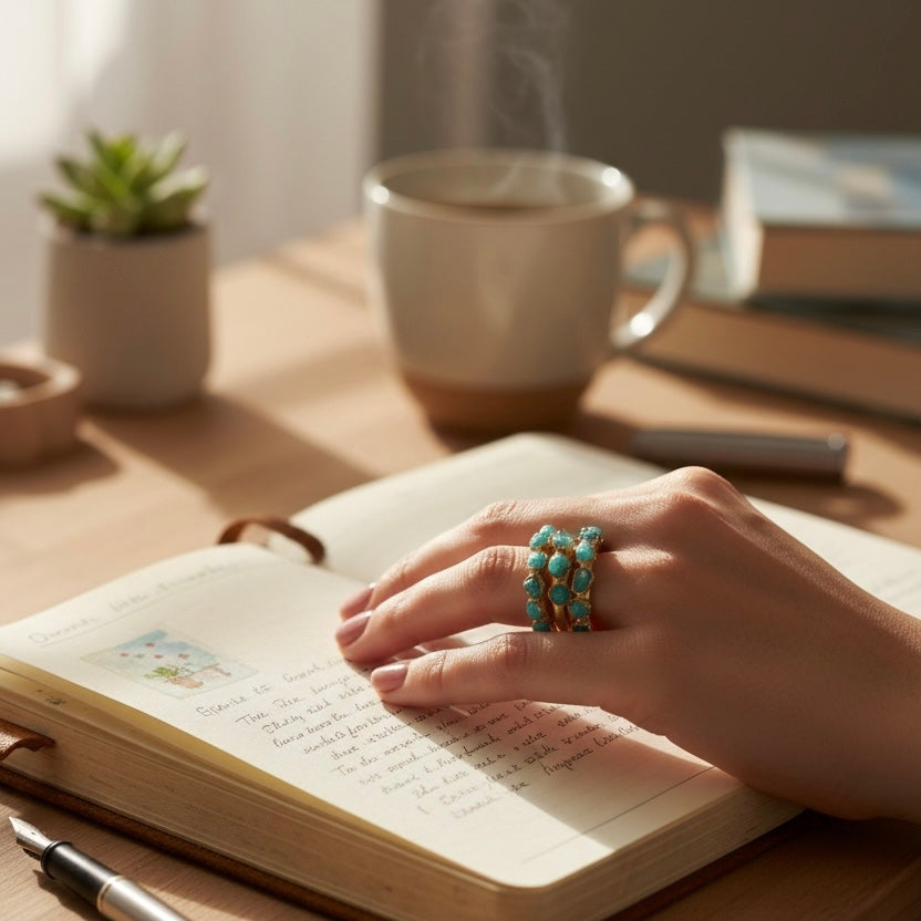 Anello Eloise Pietre Smeraldi di Colombia