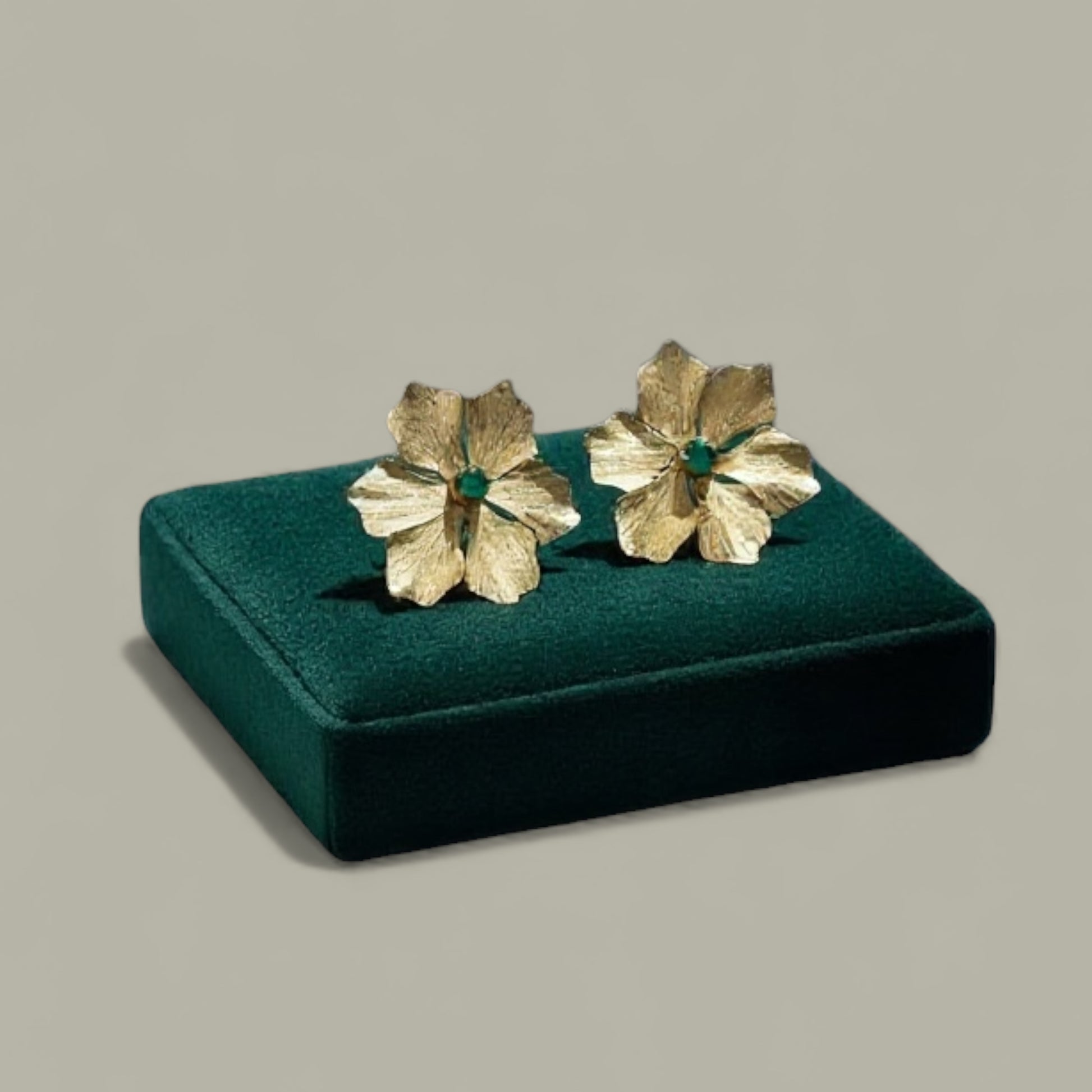 orecchini smeraldi di colombia bronzo placcato in oro