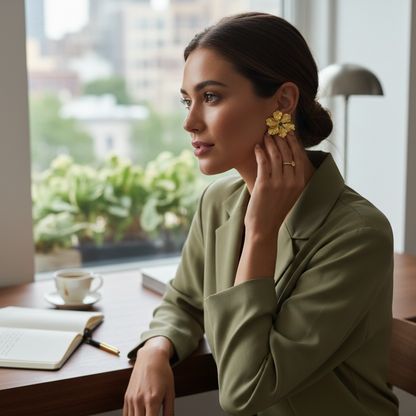 orecchini smeraldi di colombia bronzo placcato in oro