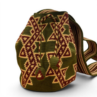 Borsa Mochila Wayuu Chiquita Colombiana, Autentica e Tessuta a mano dalle donne Wayuu.