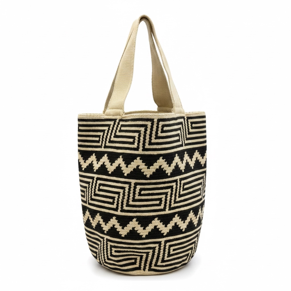 Mochila Wayuu Doppio Manico Ampia Capacità - Tessuta a Mano Colombia