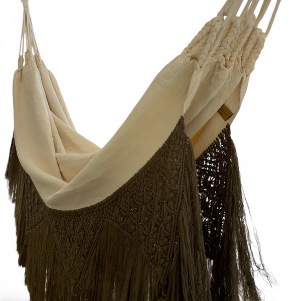 Amaca "Macramé", Beige, Misura 3,60 x 1,60 m.