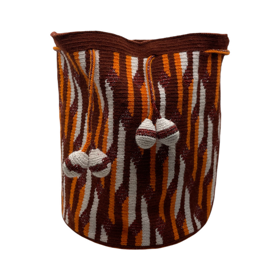 Borsa Mochila Wayuu Chiquita Colombiana, Autentica e Tessuta a mano dalle donne Wayuu.