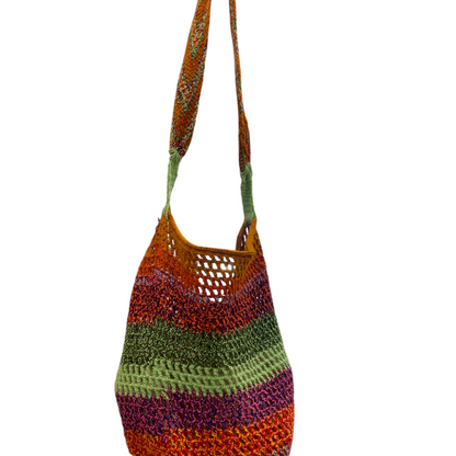 borsa shopper mochila pescador colori forti, fatta a nodi. cultura wayuu