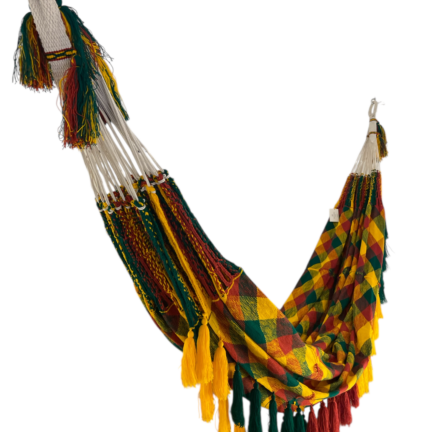 Amaca "Chinchorro" Wayuù Artigianale – Tessuto a Mano in La Guajira, Quadri e Rombi [3,45 x 2,40 m]