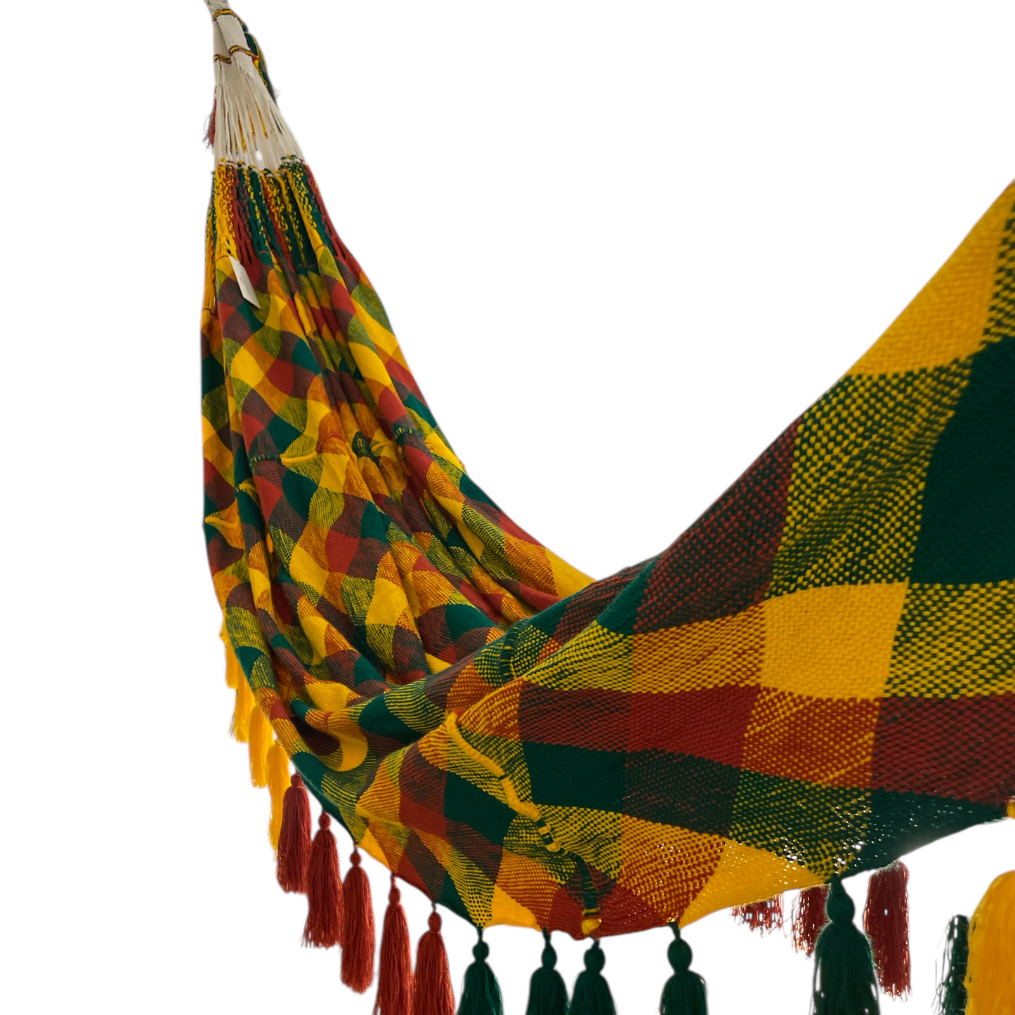 Amaca "Chinchorro" Wayuù Artigianale – Tessuto a Mano in La Guajira, Quadri e Rombi [3,45 x 2,40 m]