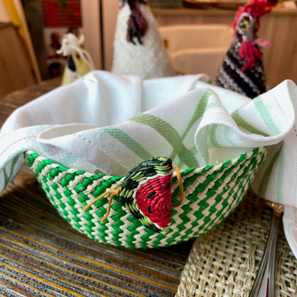 Cestini per la Tavola in Palma de Iraka, tessuti a mano, senza coloranti chimici.