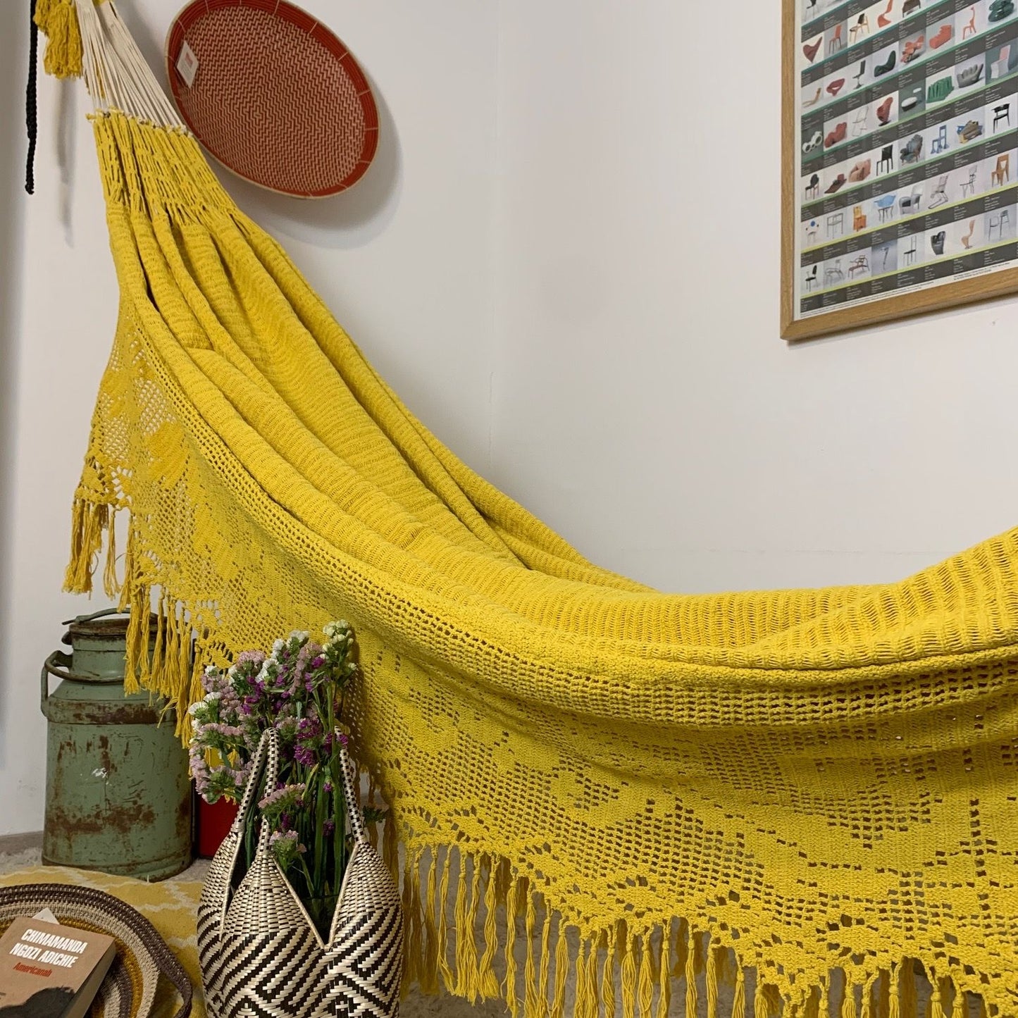 Amaca Artigianale "Chinchorro" Gialla - Pezzo Unico Wayuù Deluxe