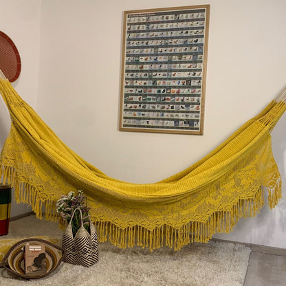 Amaca Artigianale "Chinchorro" Gialla - Pezzo Unico Wayuù Deluxe