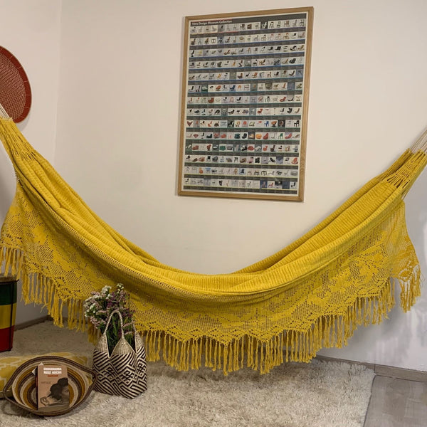 Amaca Artigianale "Chinchorro" Gialla - Pezzo Unico Wayuù Deluxe