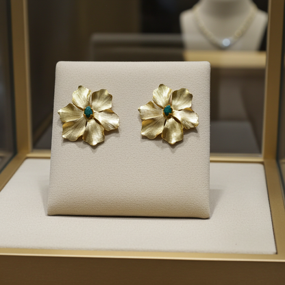 Orecchini con Smeraldi Certificati Muzo - Design Floreale CARU