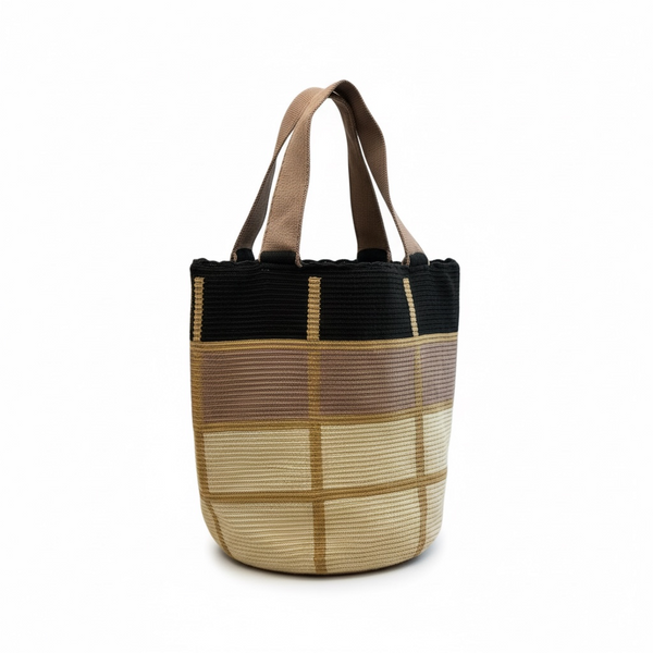 Mochila Wayuu doppio manico ampia capacità tessuta a mano Colombia