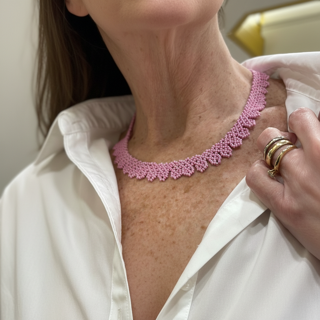 collana emberá piccola rosa artigianale