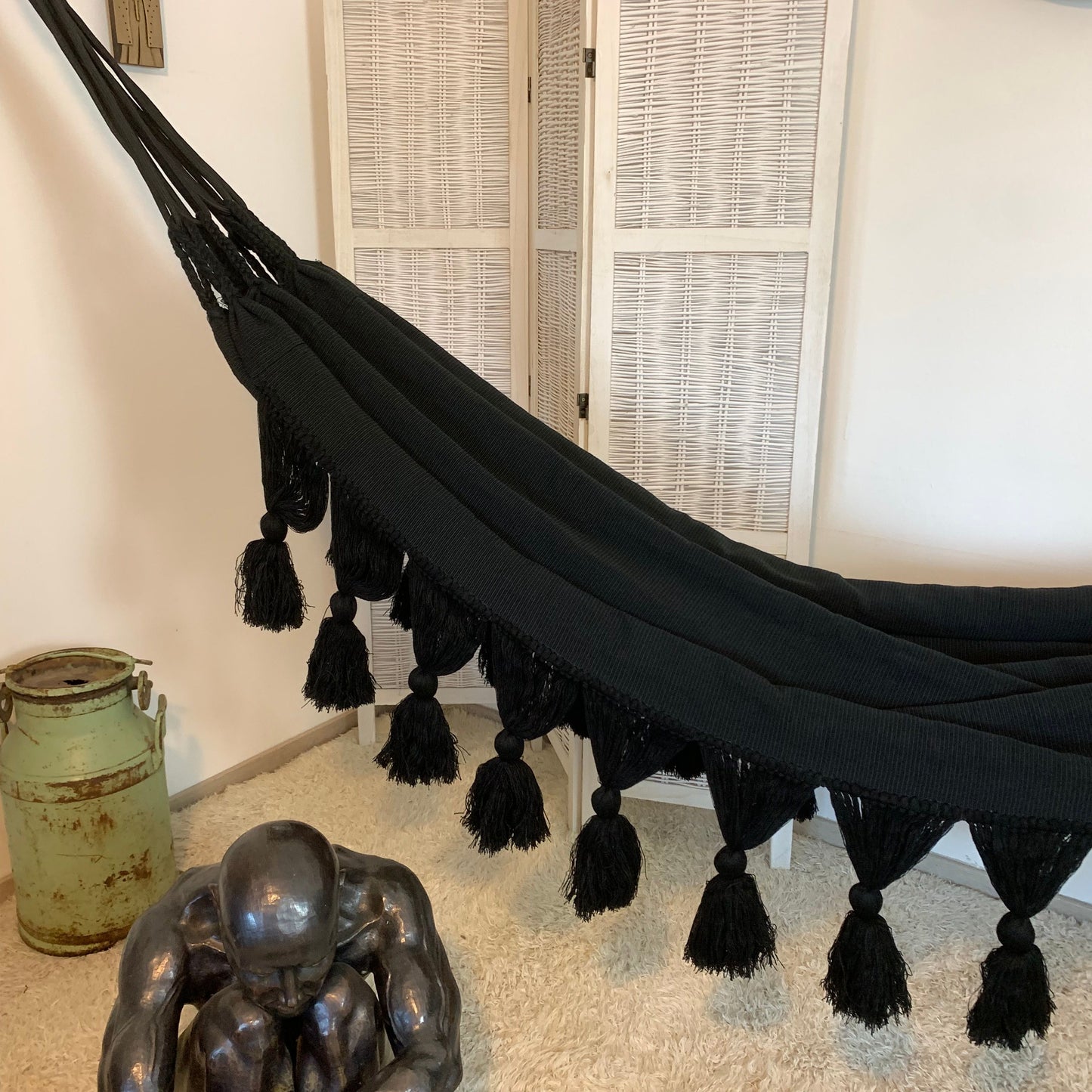 Amaca "Borlas", Nera, Misura 3,60 x 1,60 m