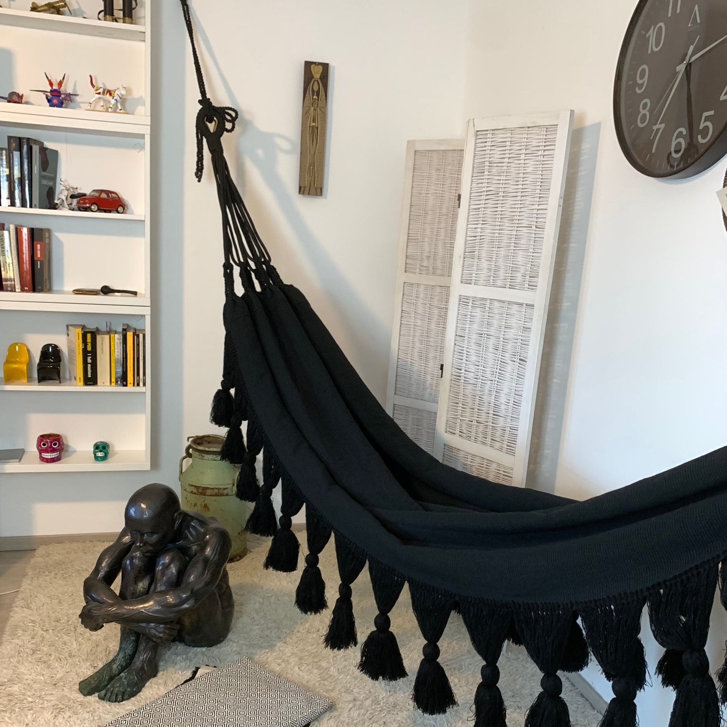 Amaca "Borlas", Nera, Misura 3,60 x 1,60 m