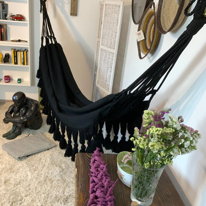 Amaca "Borlas", Nera, Misura 3,60 x 1,60 m