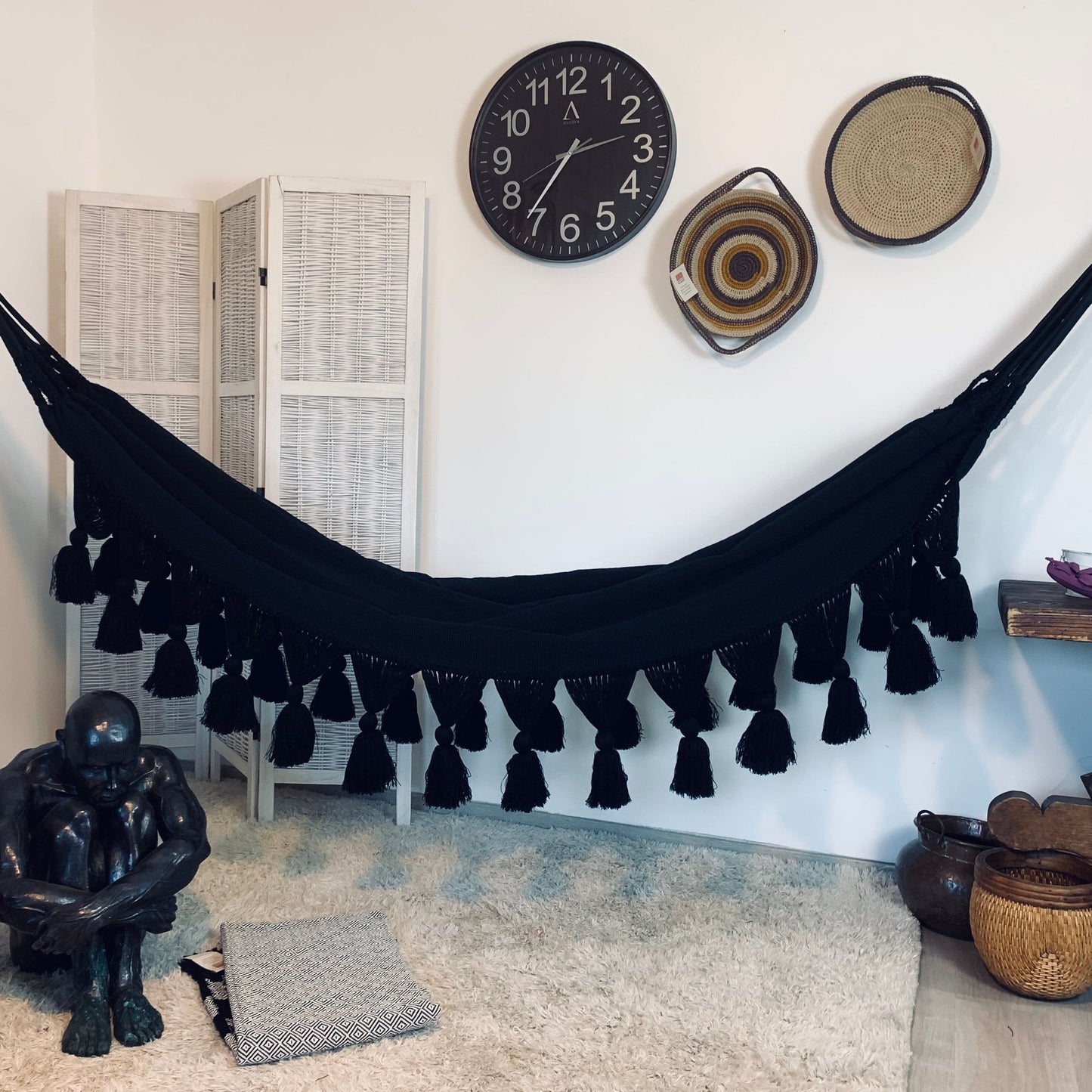 Amaca "Borlas", Nera, Misura 3,60 x 1,60 m