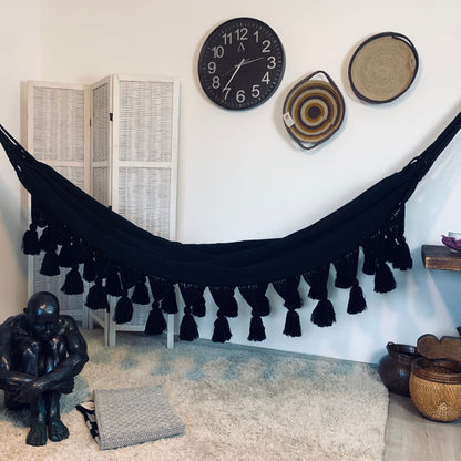 Amaca "Borlas", Nera, Misura 3,60 x 1,60 m