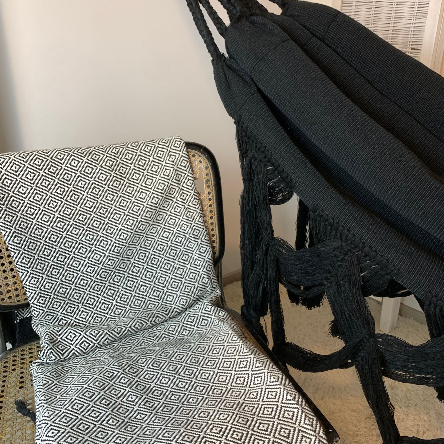 Amaca "Espina de Pescado", Nera, Misura 3,60 x 1,60