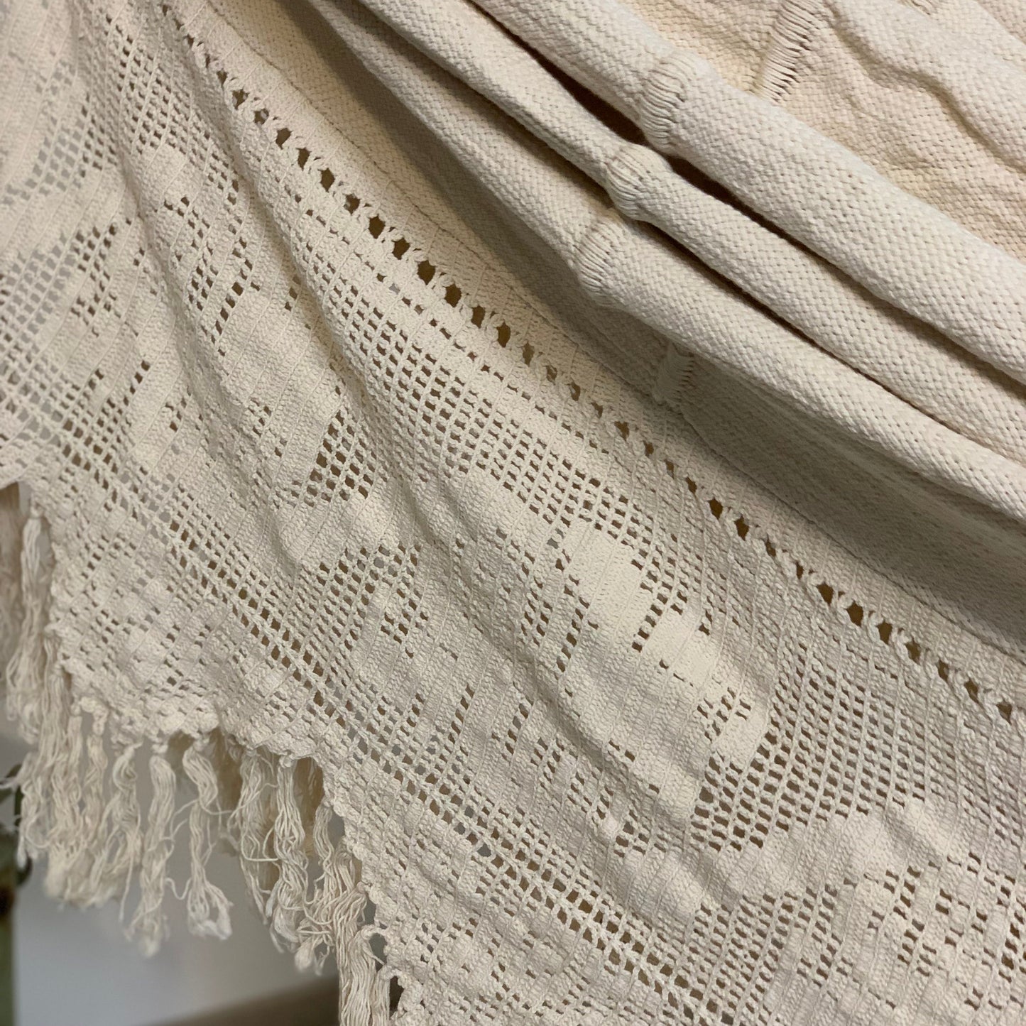 Amaca "Chinchorro" Wayuù Deluxe , Ecrù, D.O.P, fatta a mano.