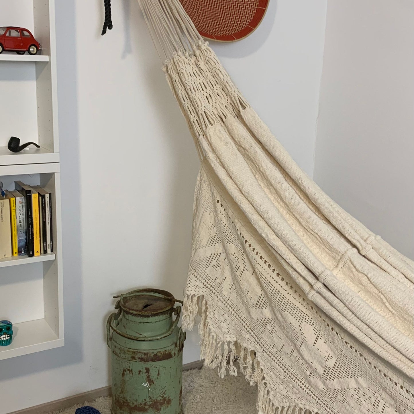 Amaca "Chinchorro" Wayuù Deluxe , Ecrù, D.O.P, fatta a mano.