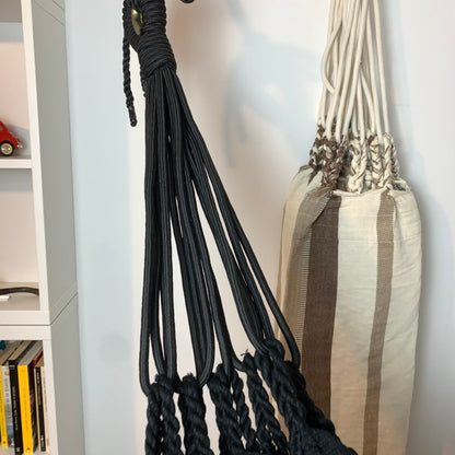Amaca "Macramé", Nera, Misura 3,60 x 1,60 m